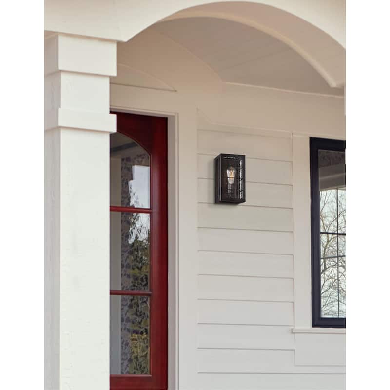 Westinghouse Lighting Wrightsville One-Light Outdoor Wall Fixture, Oil Rubbed Bronze Finish with Clear Raindrop Glass