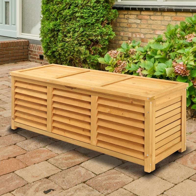 41 gal. Wood Deck Box - Yellow