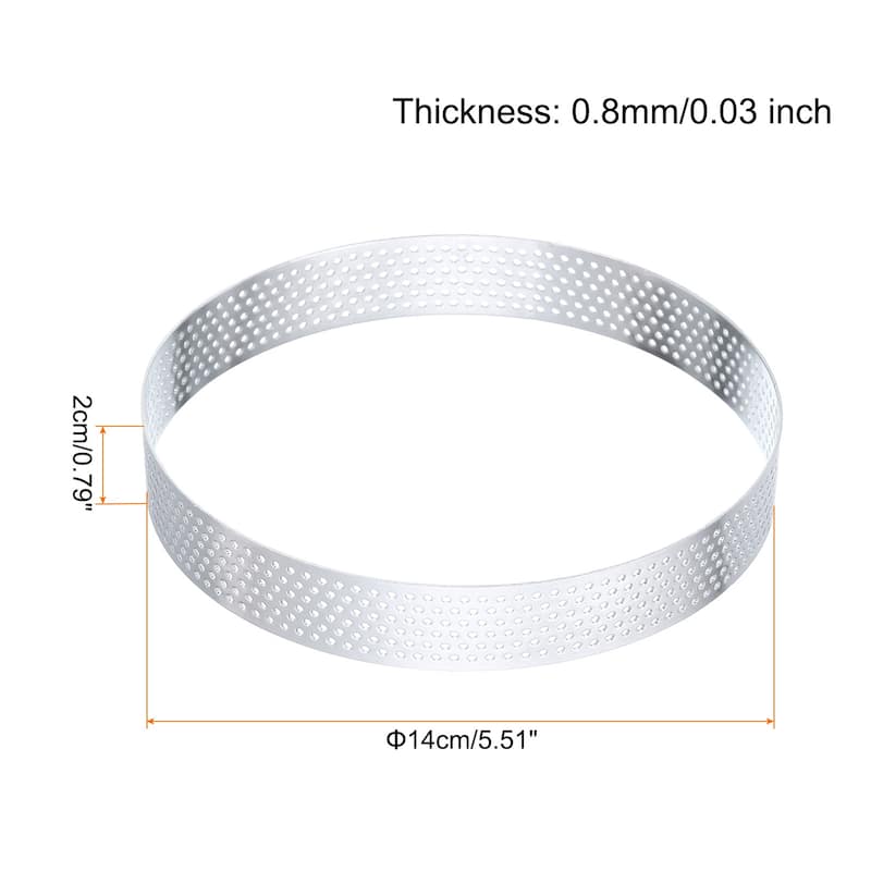 Stainless Steel Cake Rings Round Perforated Circle Baking Dessert Cake Ring - 5.5"