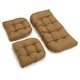 preview thumbnail 4 of 15, Tufted Outdoor Settee Cushion Set (Set of 3) Wheat