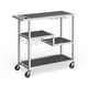 preview thumbnail 1 of 8, SEI Furniture Glenn White Metal Bar Cart Iron/Glass - White