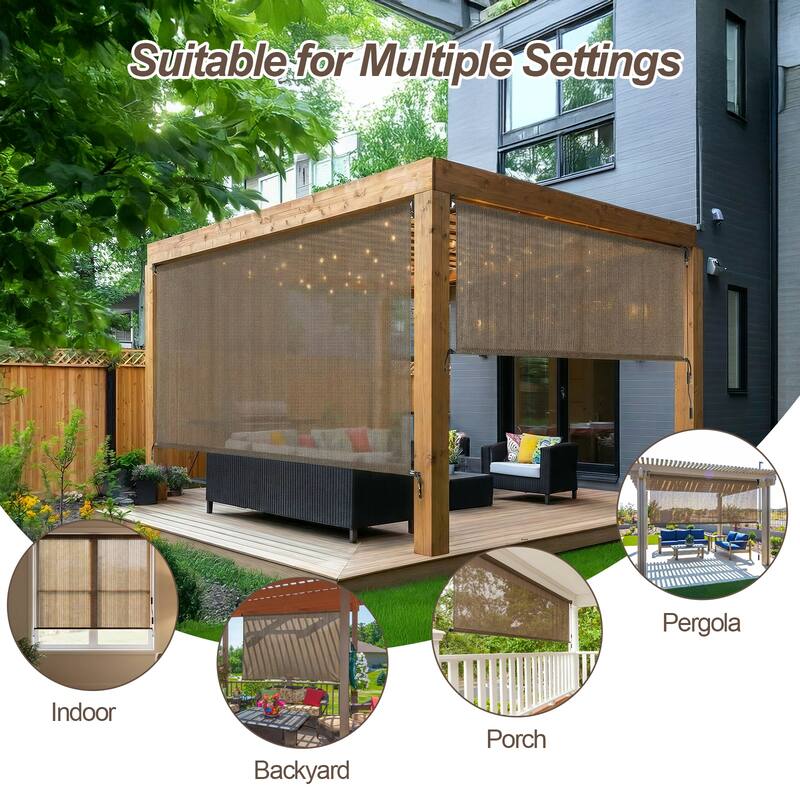 Aoodor Patio HDPE Fabric Roller Shade