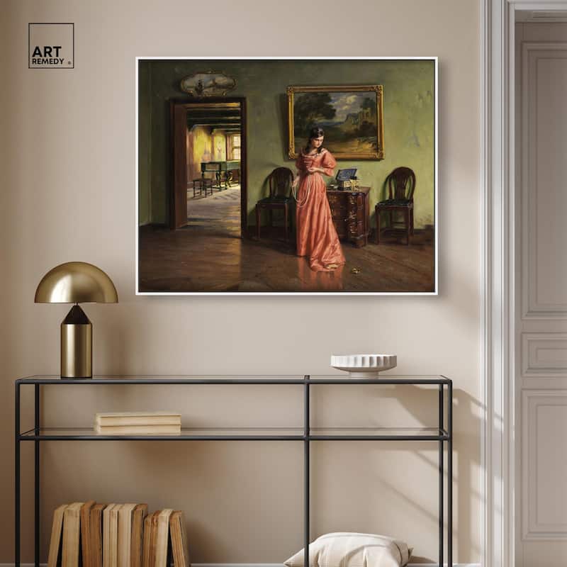 Woman and the Necklace Canvas by Art Remedy