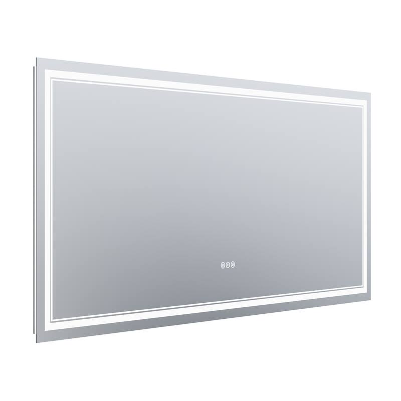 36''×72'' Wall-Mounted Bathroom Vanity LED Mirror with Anti Fog, Dimmable Touch Button, Front and Back Light