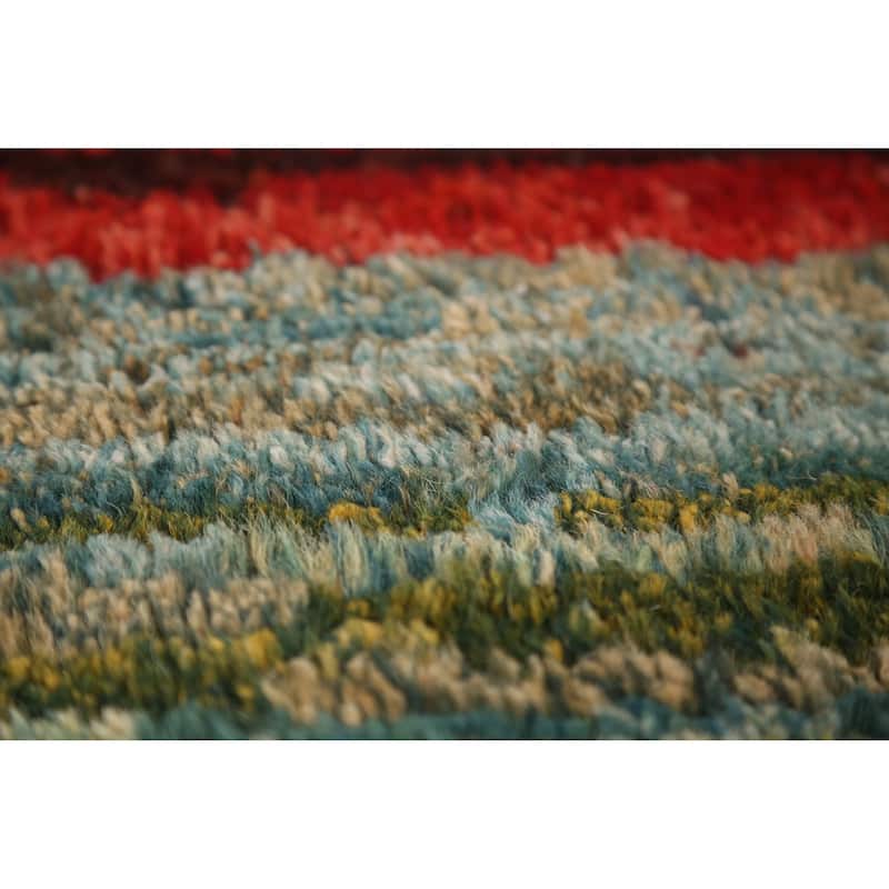 Geometric Moroccan Oriental Area Rug Hand-Knotted Wool Carpet - 8'2" x 9'9"