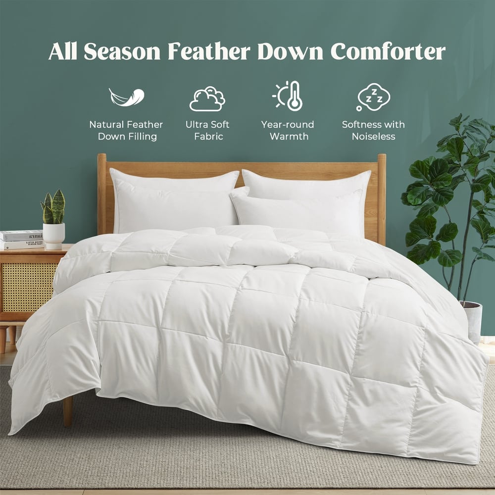 Lightweight & Medium Weight White Goose Down Duvet Comforter