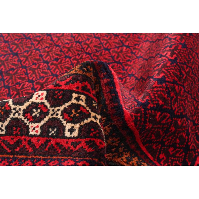ECARPETGALLERY Hand-knotted Teimani Red Wool Rug - 3'1 x 4'11