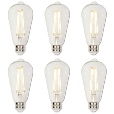 Westinghouse Lighting 4.5-Watt (40-Watt Equivalent) Clear ST20 Dimmable Filament LED Light Bulb, Medium Base, 6 Pack - 6-Pack