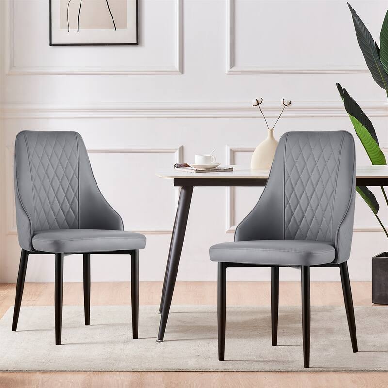 Faux Leather Upholstered Dining Chairs Set of 2 - 35.63"H x 17.72"W x 17.32"D
