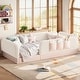 preview thumbnail 1 of 124, Twin/Full/Queen Teddy Fleece Floor Bed with Upholstered Safety Rails and Pocket
