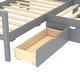 preview thumbnail 34 of 34, L-Shaped Twin Platform Bed with Trundle, Solid Wood Frame, Built-In Drawers & Shelves, No Box Spring Needed