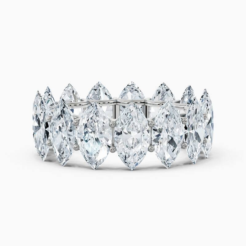 Auriya 14k Gold Marquise North-South Lab Grown Diamond Eternity Band 2.70 - 11.25 ct. tw. (F-G, VS) - 11.25 ct. wt. - 9 - White