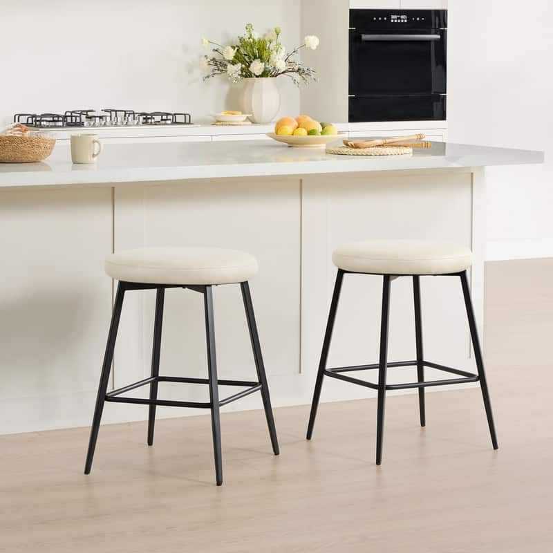 Spruce & Spring Modern 360-degree Swivel Counter Stool with Round Seat