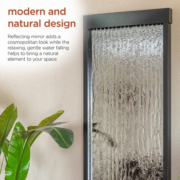 山水瀑布72 Alpine Corporation 72 in. Tall Indoor/Outdoor Mirror Zen