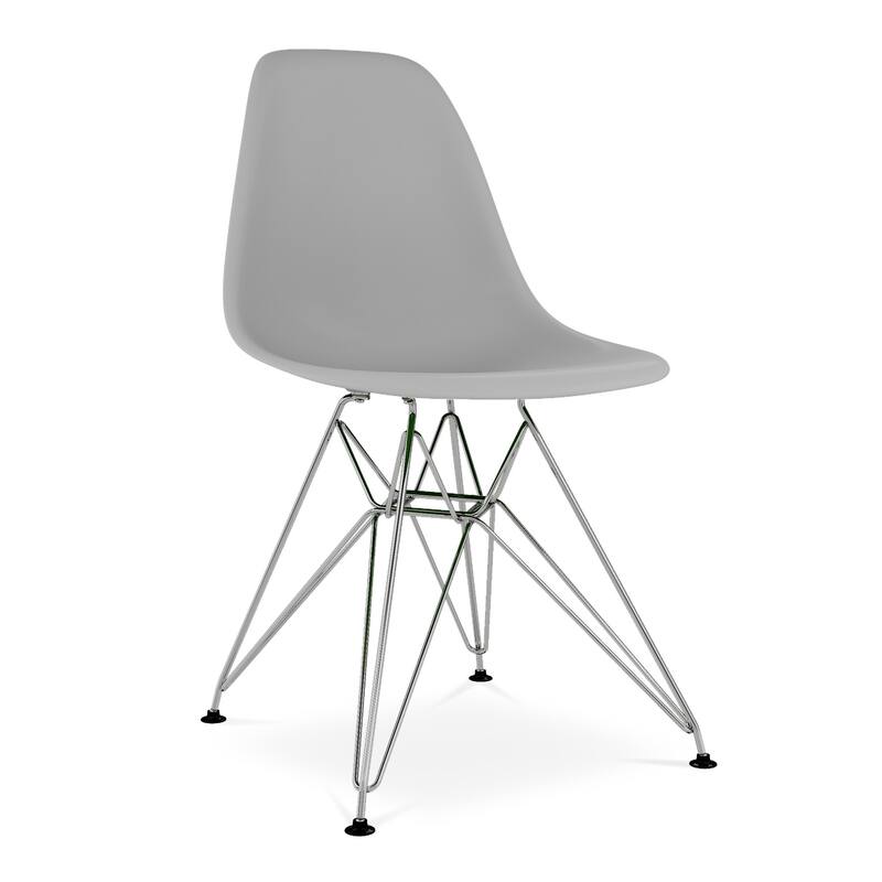 HomeRoots Gray and Silver Steel Dining Side Chair