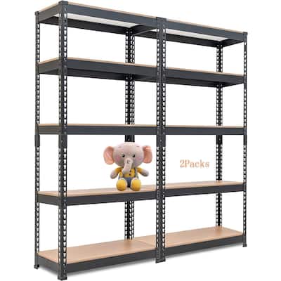 2Pack,5-tier Metal Shelving Unit Adjustable Utility Rack - 28"W x 12.3"D x 59.5"H