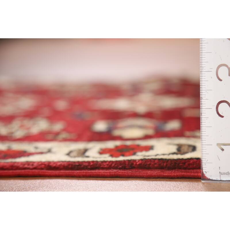 Red Kazak Oriental Foyer Rug Hand-Knotted Wool Carpet - 2'0" x 3'0"