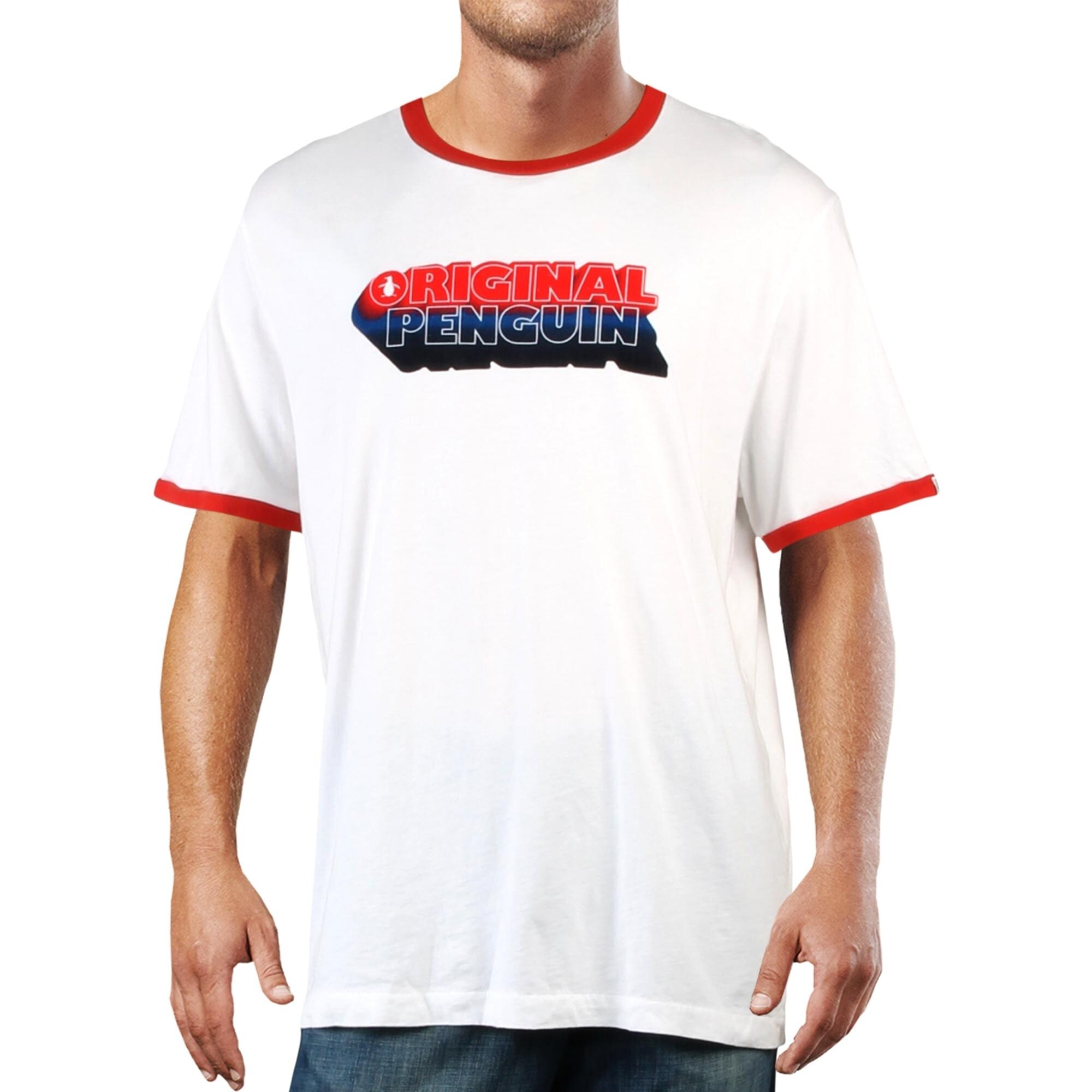 Shop Original Penguin Mens Logo T Shirt Graphic Ringer Bright White Xxl Overstock 31610542