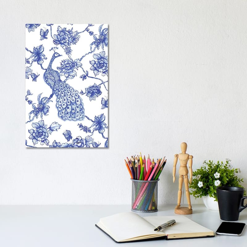 iCanvas "Chinoiserie Peacock" by Jacqueline Maldonado Canvas Print - 12x8x0.75