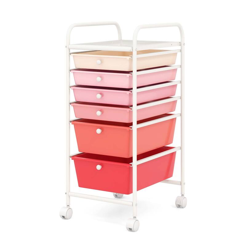 Costway 6 Drawer Rolling Storage Cart Scrapbook Paper Office Organizer - See details