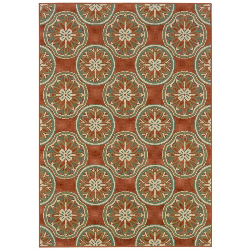 Vista Home Malta Floral Lattice Indoor-Outdoor Area Rug