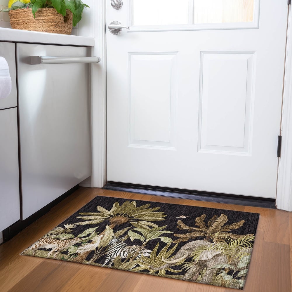 Premium Washable Super Soft Floral Safari Jungle Mayfield Rug