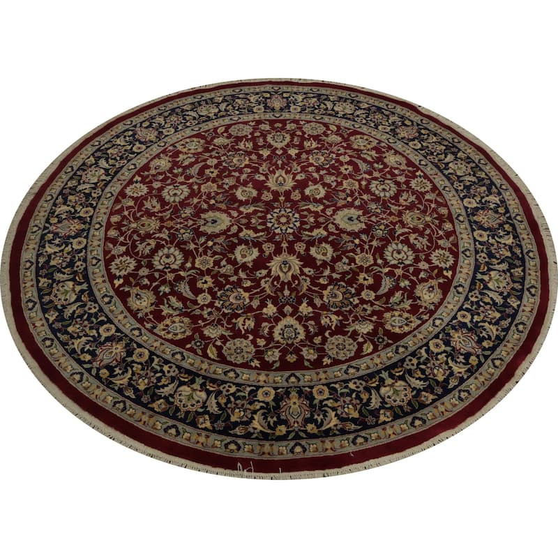 Hand Knotted Oriental 100% Wool Carpet Traditional All-Over Red Ziegler Area Rug - 6' 0'' X 6' 0''