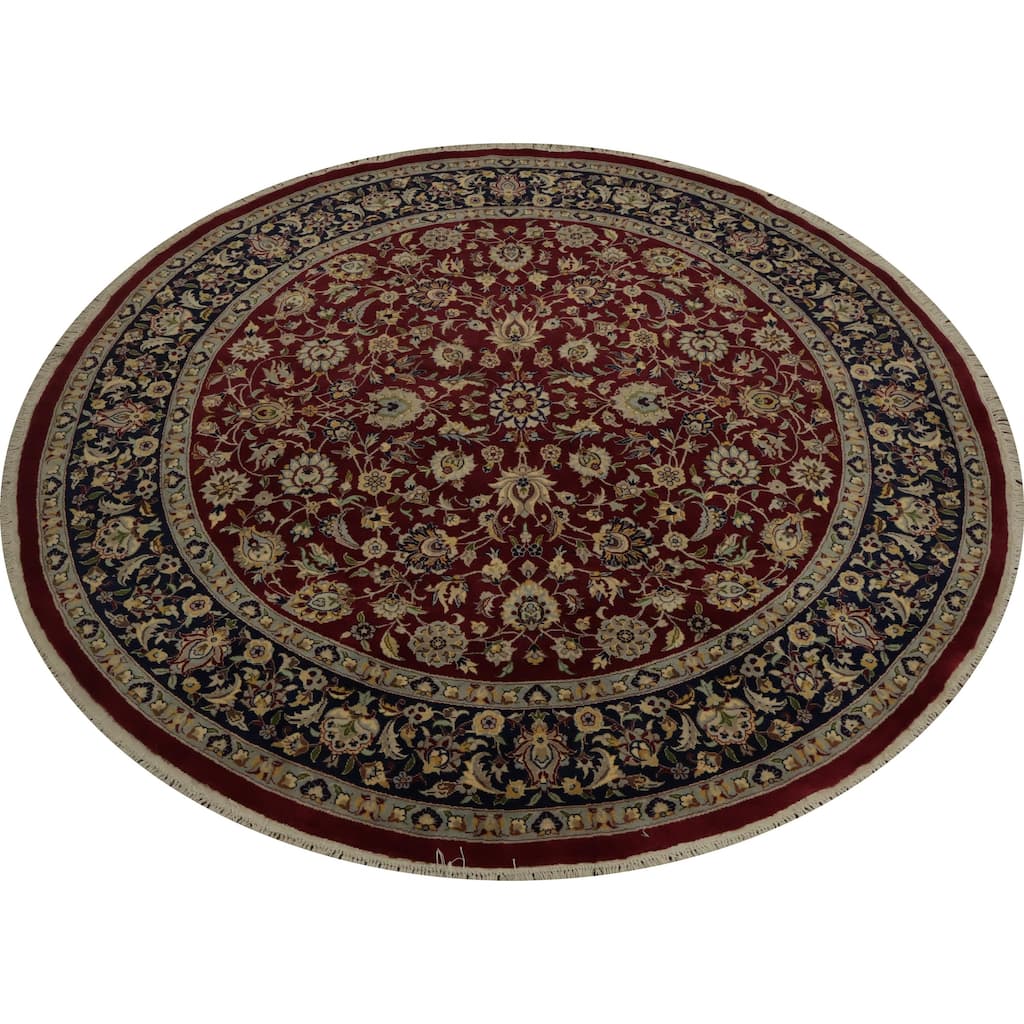 Hand Knotted Oriental 100% Wool Carpet Traditional All-Over Red Ziegler Area Rug - 6' 0'' X 6' 0''