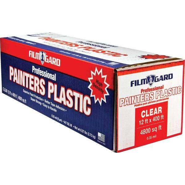 slide 1 of 1, Film Gard 12 Ft. x 400 Ft. .35 mil High-Density Painter's Plastic Drop Cloth - 1 Each - Clear