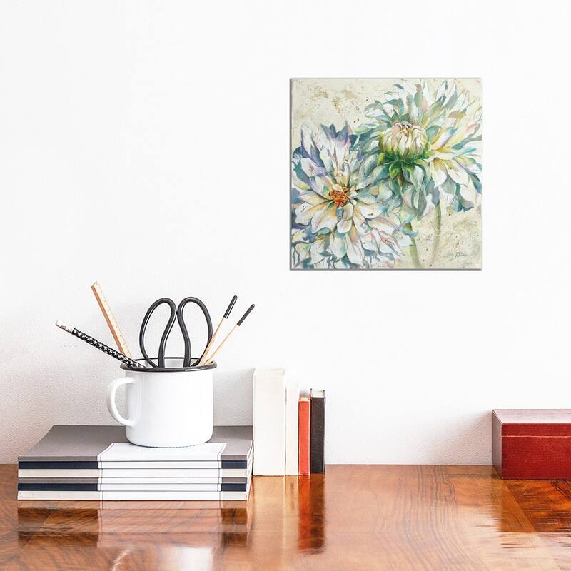 iCanvas "White Dahlias I" by Patricia Pinto Canvas Print - 12x12x1.5