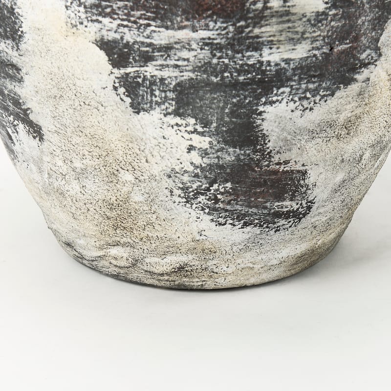 Boscia White and Black Ceramic Floor Vase