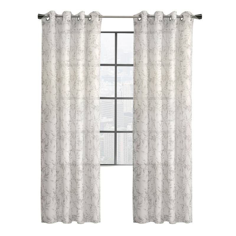 Jenny Sheer Botanical Print Grommet Curtain Panel by Habitat
