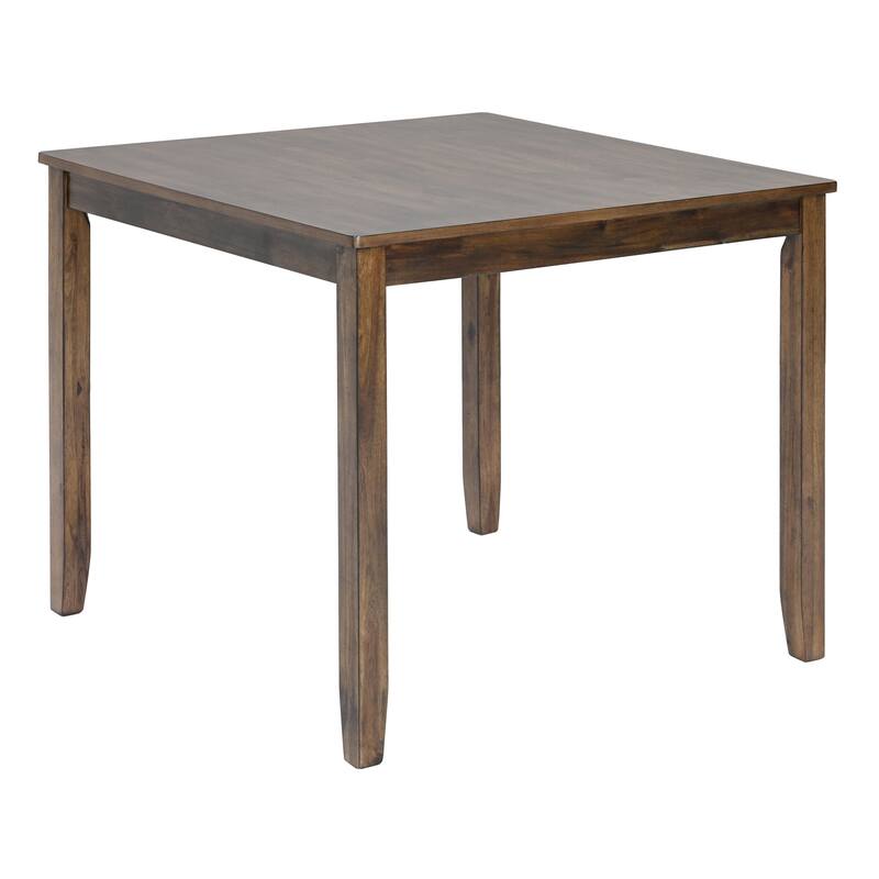 5-Piece, Modern Counter Height Table Set with 4 Chairs and Square Dining Table, for Kitchens and Dining Rooms, Walnut Wood Color