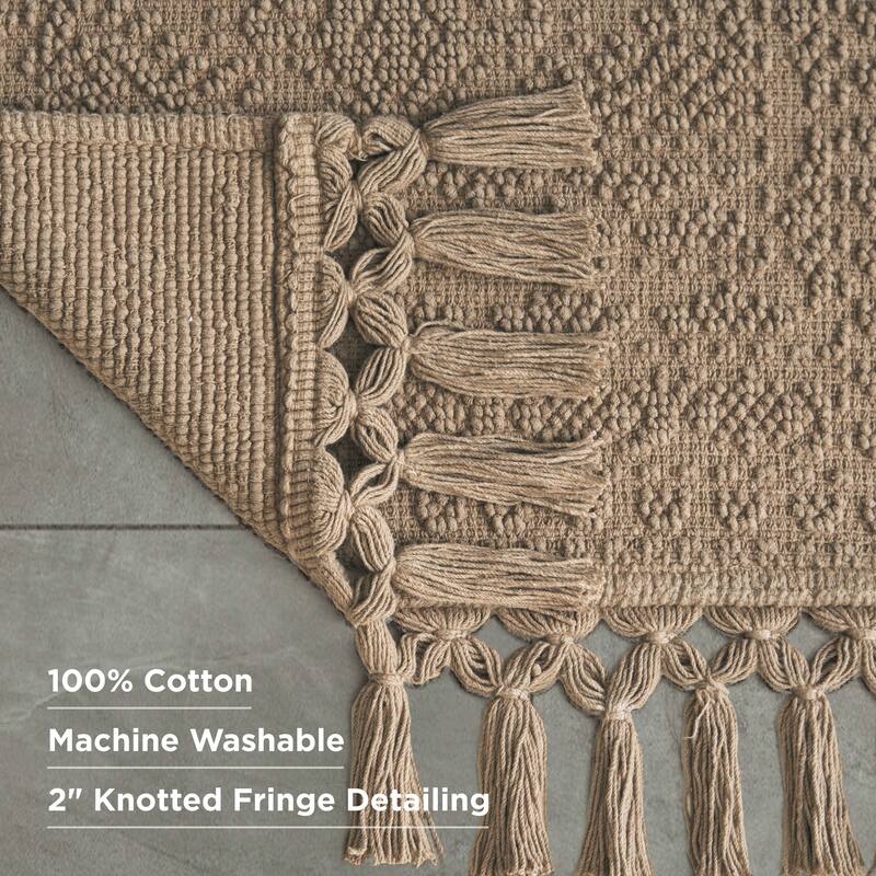 French Connection Nellore Fringe Cotton Bath Rug