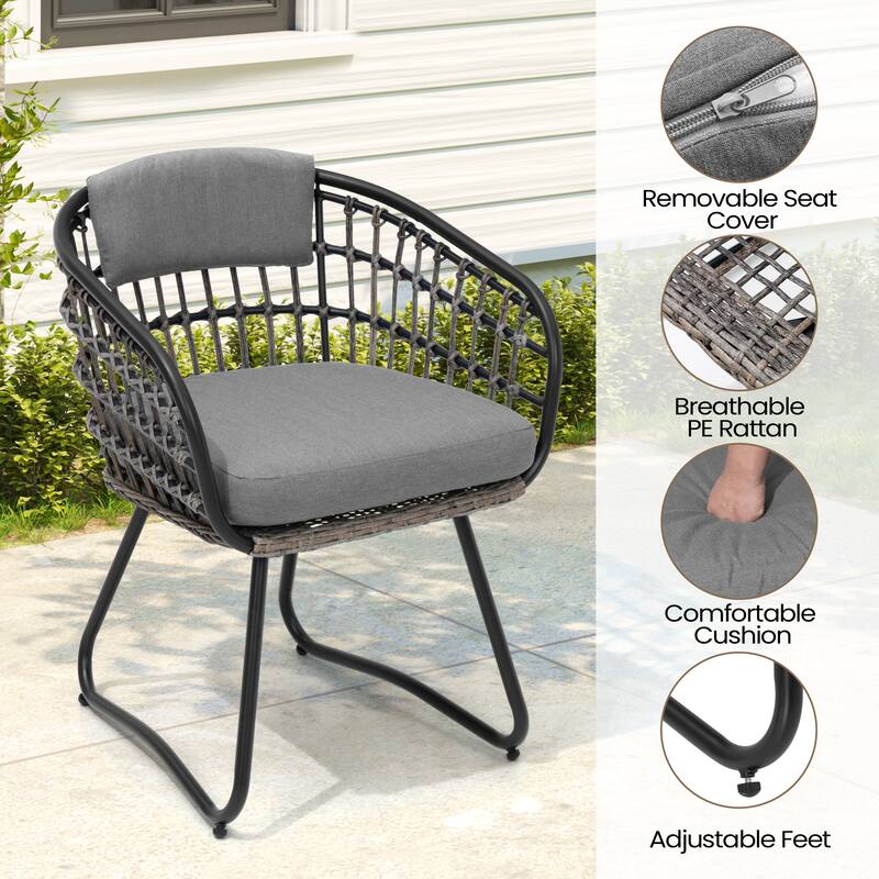 9PC Aluminum Extendable Patio Dining Sets Table Outdoor Rectangular with Rattan Chair