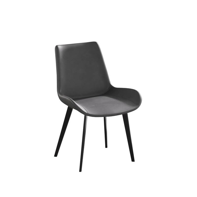 Modern PU 2 Piece Kitchen Dining Chair with Thickened Metal Legs, Backrest for Dining Room Kitchen Living Room Bedroom