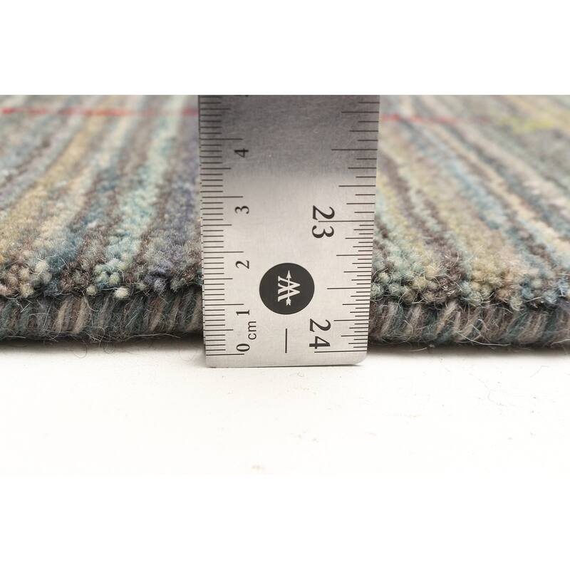 ECARPETGALLERY Hand Loomed Kashkuli Gabbeh Dark Grey Wool Rug - 4'0 x 5'8