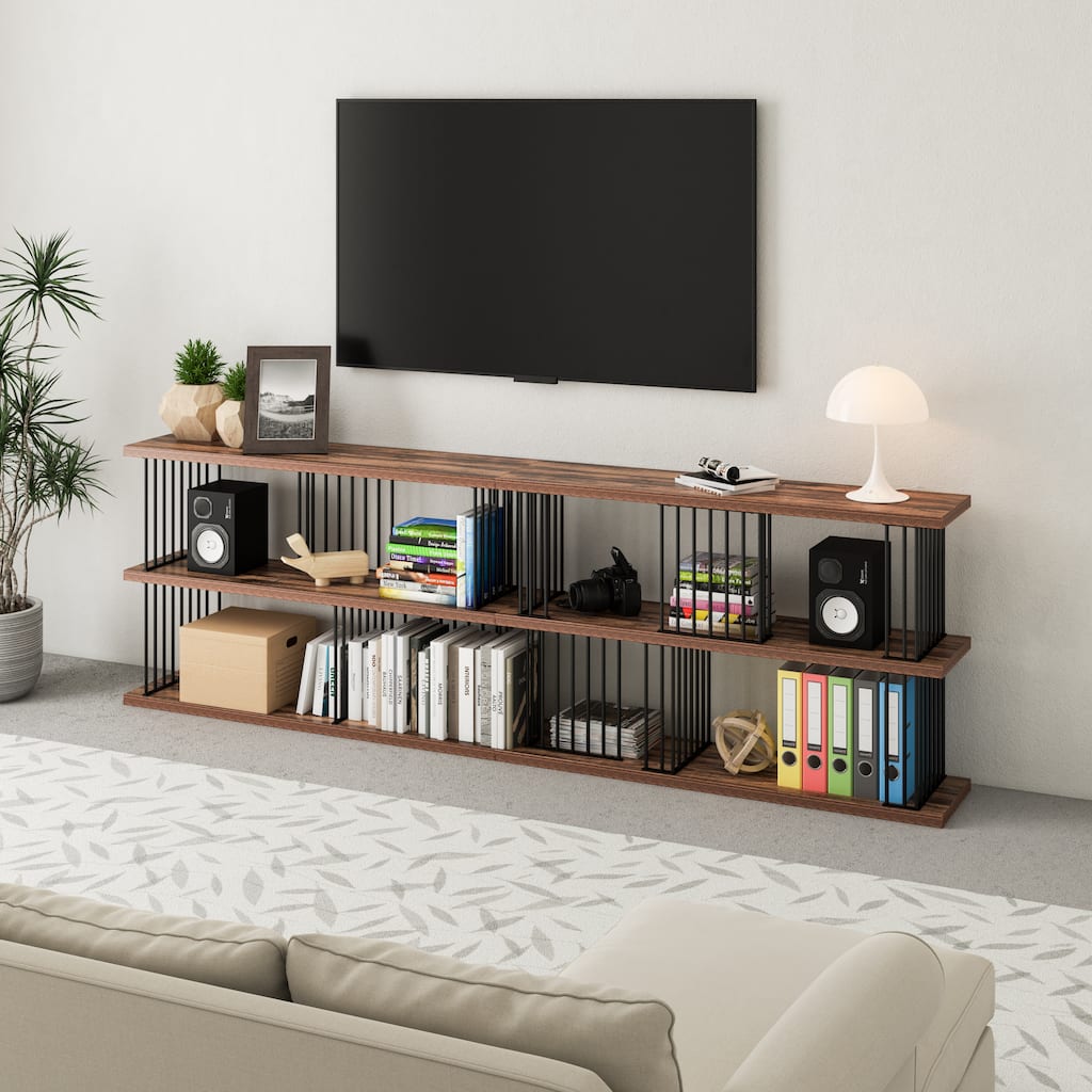 Davee Entertainment TV Stand with Storage Shelves - 94.5*12*30 inches
