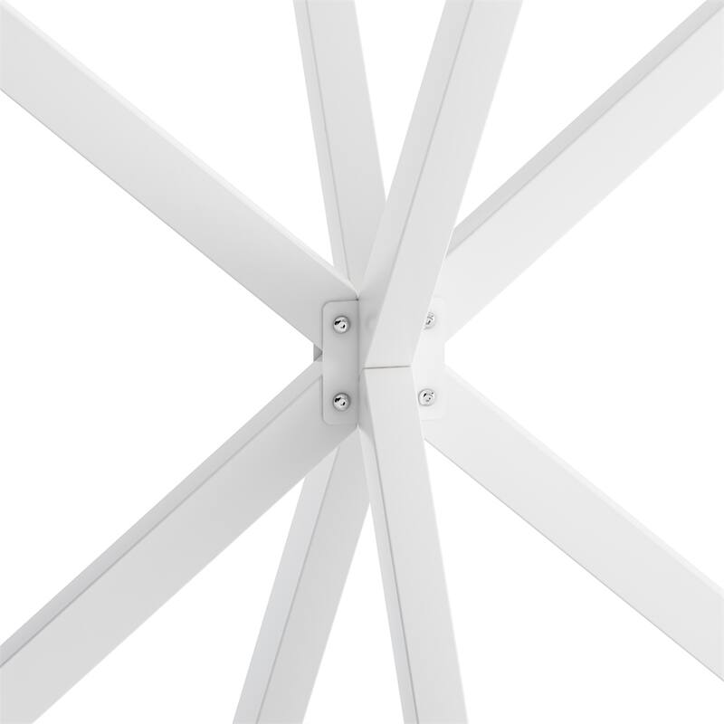 47.24" Round Dining Table with Removable Top and Iron Cross Leg