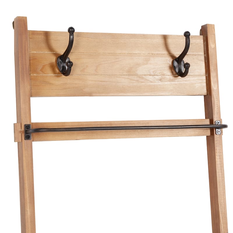 Wood 5 Rung Ladder - Brown - Roche River Decor - 4"W x 20"L x 76"H