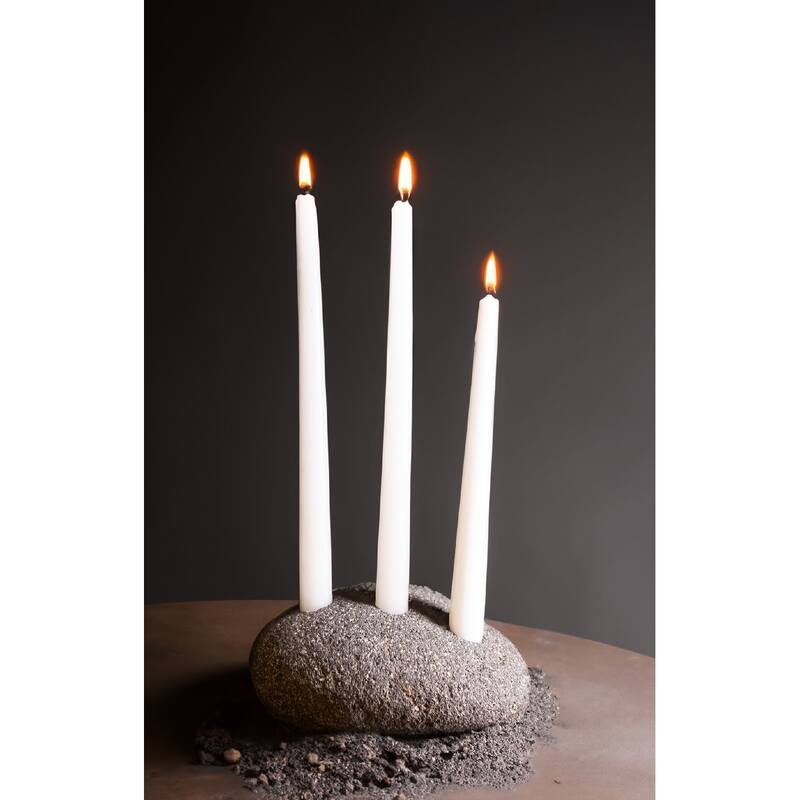 Taper Candle Holder with 3 Holes - 7.5" - Brown