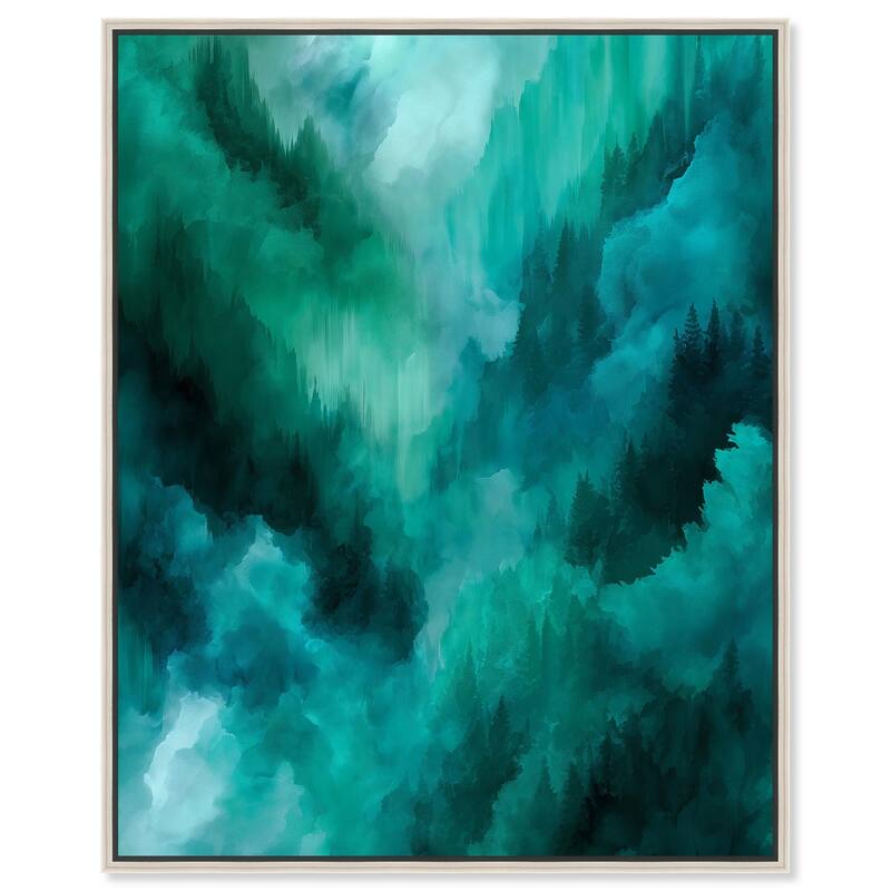 Textured Teal II Canvas by Art Remedy - Silver - 30" x 36"