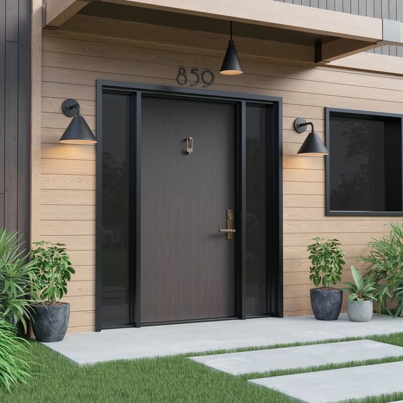 Axston 1-Light Outdoor Wall Sconce Textured Black - Textured Black