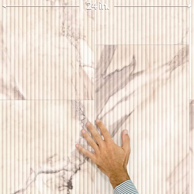 Merola Tile Reve Roseliere Deco Rose 11-3/4" x 23-1/2" Porcelain Wall Tile