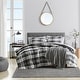 preview thumbnail 1 of 7, Nautica Crossview Plaid Microsuede Reversible Charcoal Comforter Set
