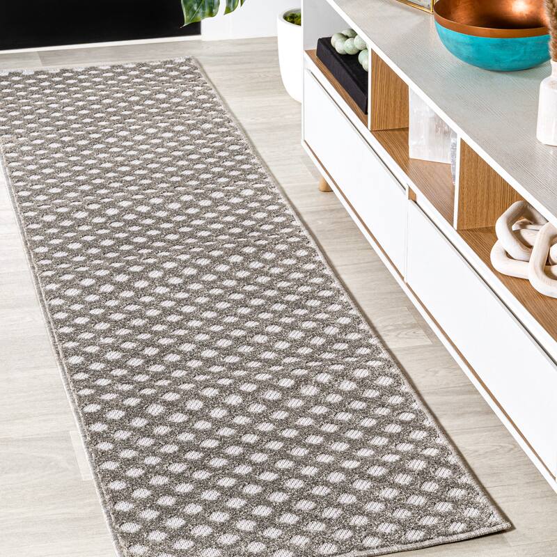 JONATHAN Y Citta High-Low Pile Mini-Diamond Trellis Indoor/Outdoor Area Rug