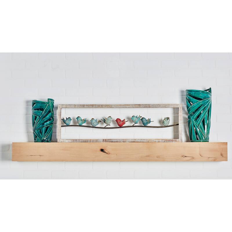 White Metal Bird Home Wall Decor - White