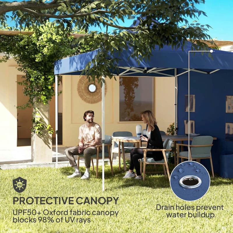 10' x 10' Heavy Duty Pop Up Canopy Tent with Sidewall, UPF50+