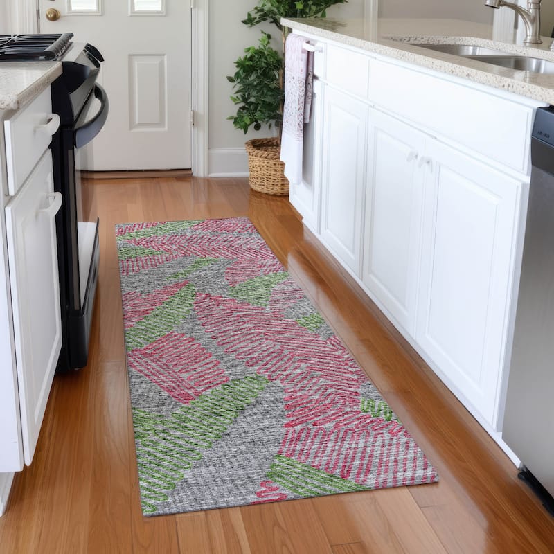 Premium Washable Super Soft Modern Floral Mayfield Rug - Pink - 2' 3" x 7' 6" - Runner