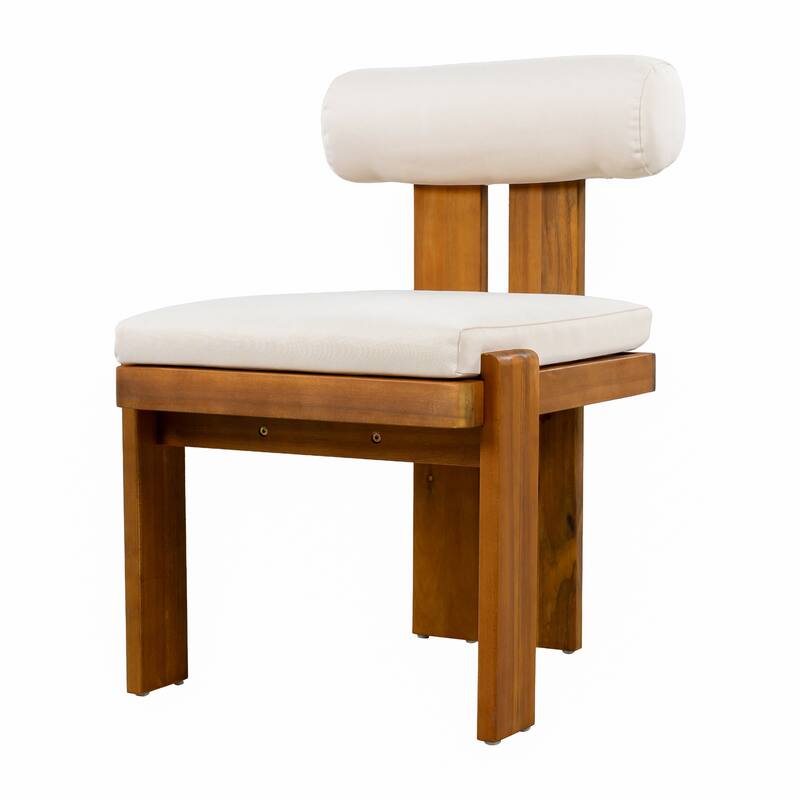 Christopher Knight Home - Ardena Modern Solid Wood Outdoor Dining Set with Round Back Cushioned Chairs